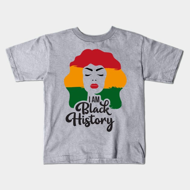 i am black history month woman Kids T-Shirt by Mstudio